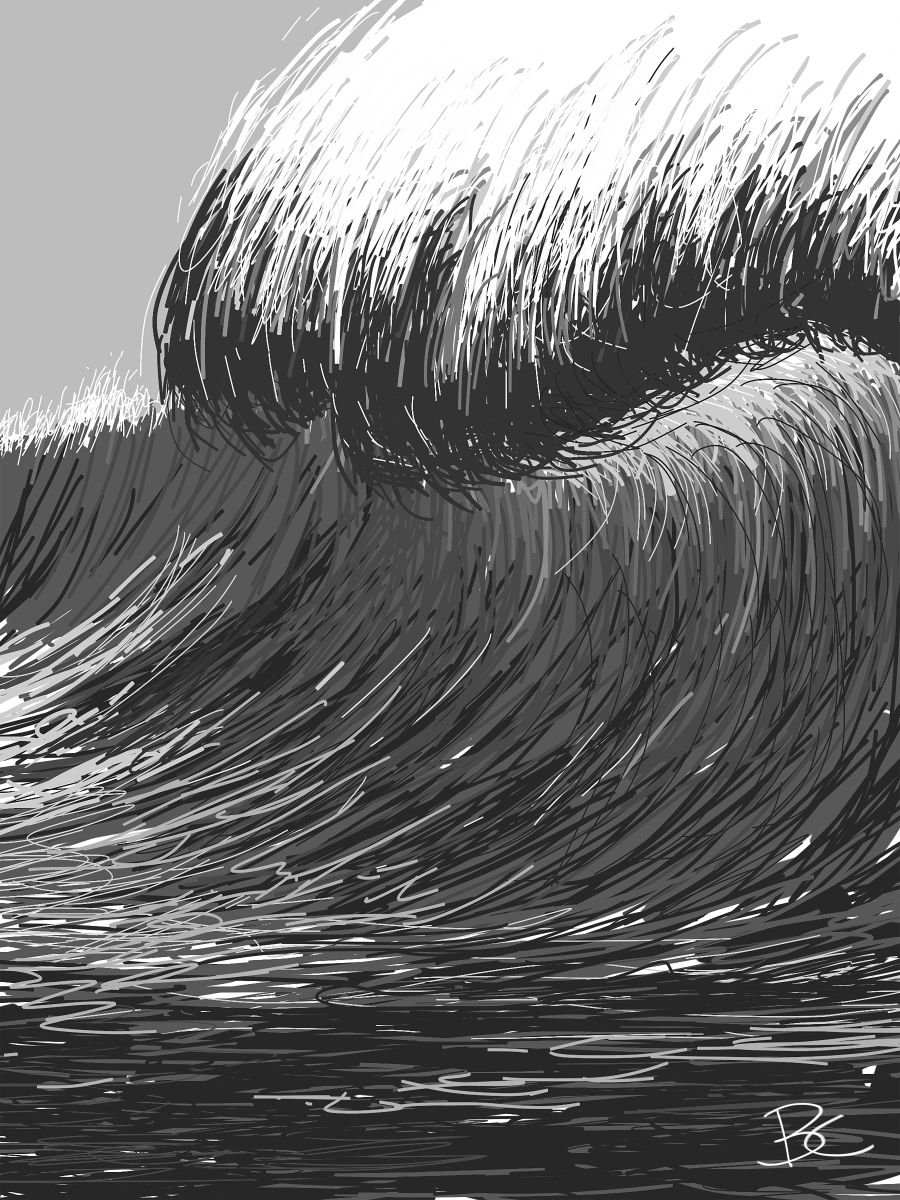 Wave 18 - Drawing by Bob Cooper