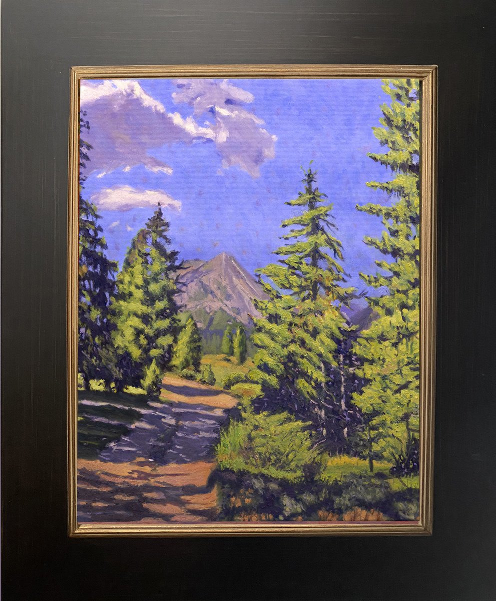 Impressionistic Landscape Oil Painting By Daniel Brian Fishback, 24 X 28, Alpine Stillness, Original Artwork