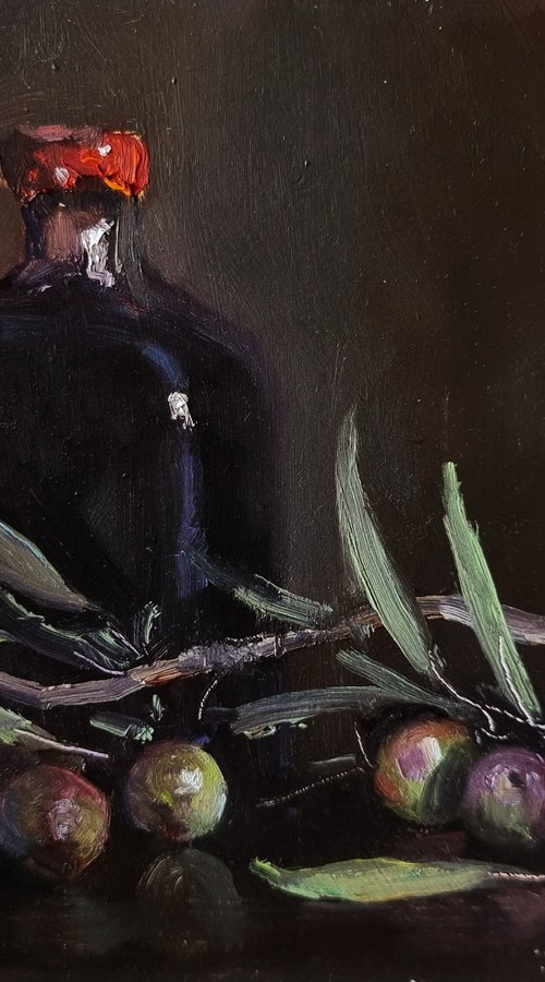Bottle and Olive Branch by Pascal Giroud