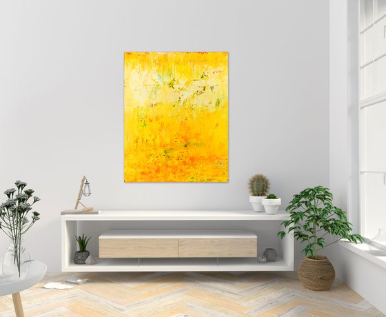 Yellow abstract painting SU411