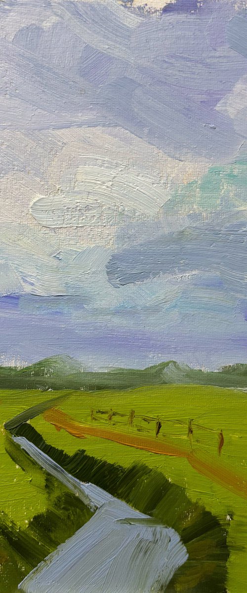 Clouds over the field and ditch by Dmitry Fedorov