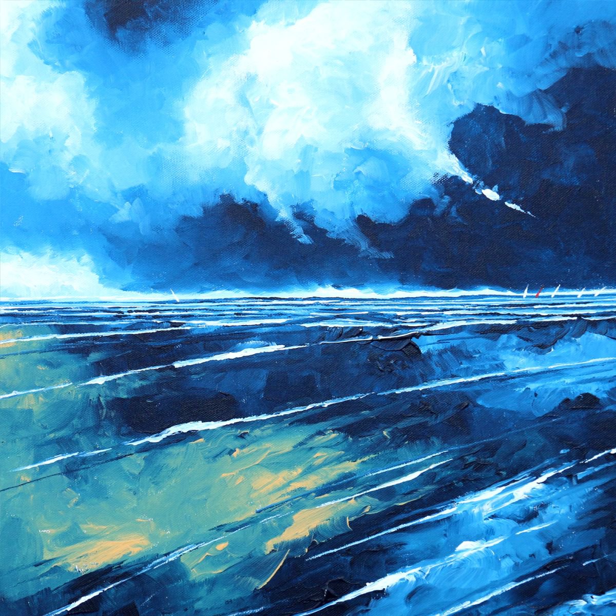 Blue skies Acrylic painting by Stuart Roy | Artfinder