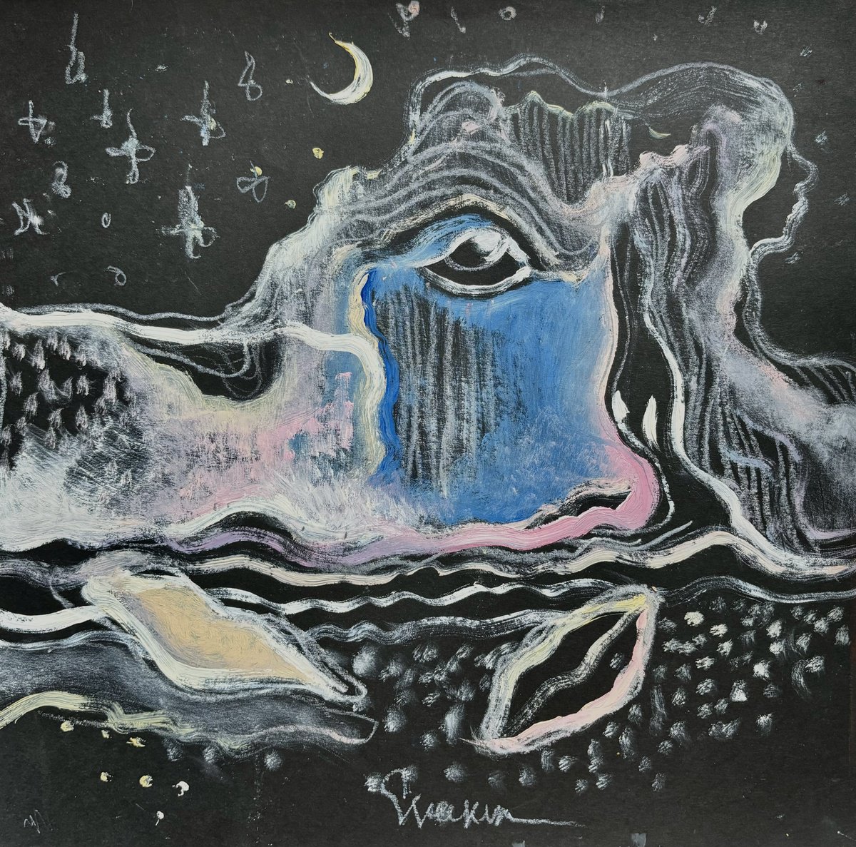 Expressive Landscape Oil Painting By Mari Skakun, 12 X 12", The Dreams, Original Artwork