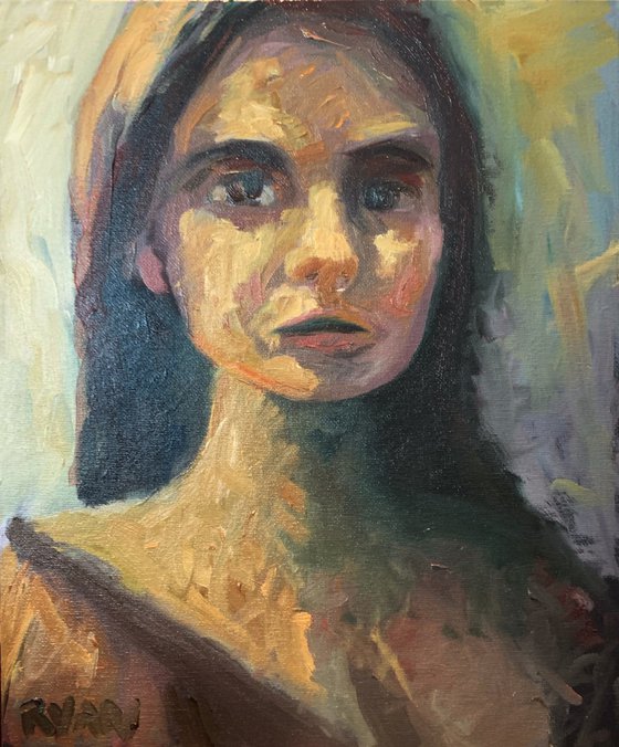 Oil Study of A Young Woman