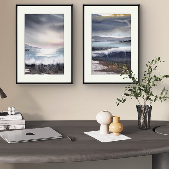 Sea and Silence (Diptych)