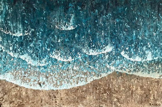 SHOW ME THE WAVES - XXL textured painting 150cm x 100cm
