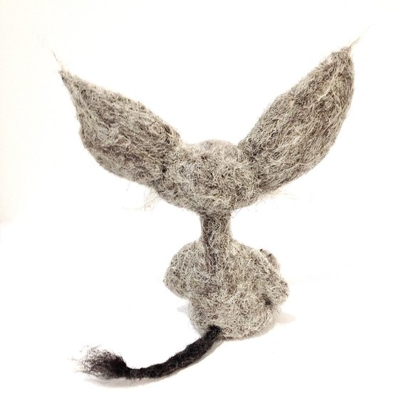 Mr Grey, felted wool cat, Les Loufoques series