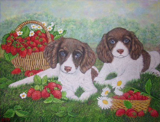 Puppies and Strawberries