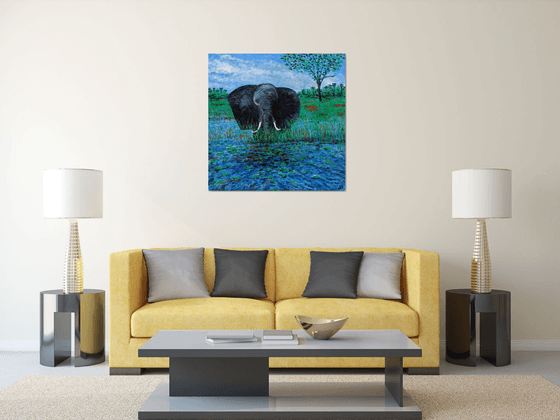 Okavango Delta I ( Large 40" x40" - 102cm x 102cm)