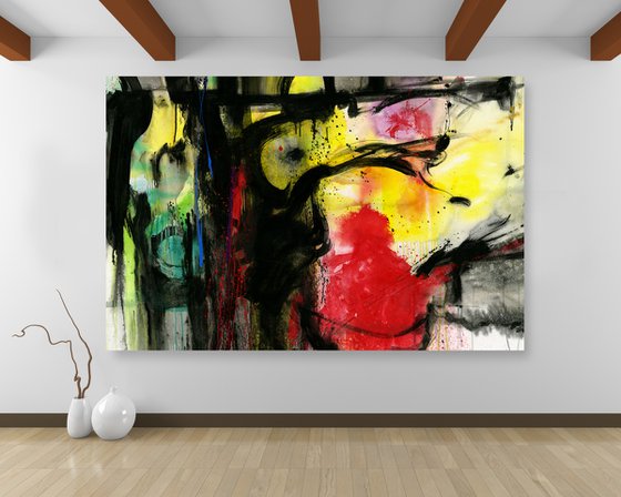 Dancing To The Music - XXL Abstract Painting by Kathy Morton Stanion