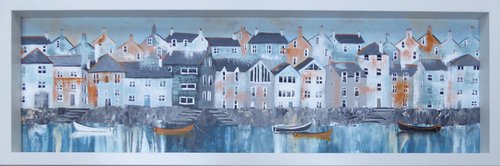 Polruan Quay Reflections by Elaine Allender