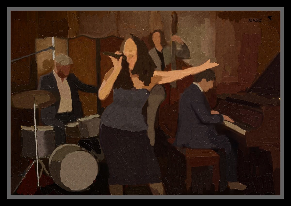 Impressionistic Portrait Painting By Joe Mcharg, 42 X 30, The Jazz Singer, Original Artwork