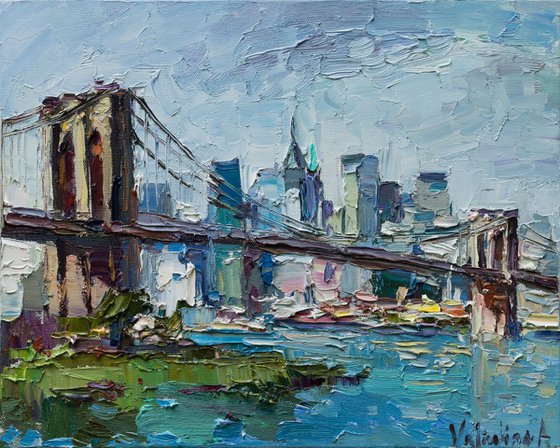 Brooklyn Bridge - New York City - Original oil painting