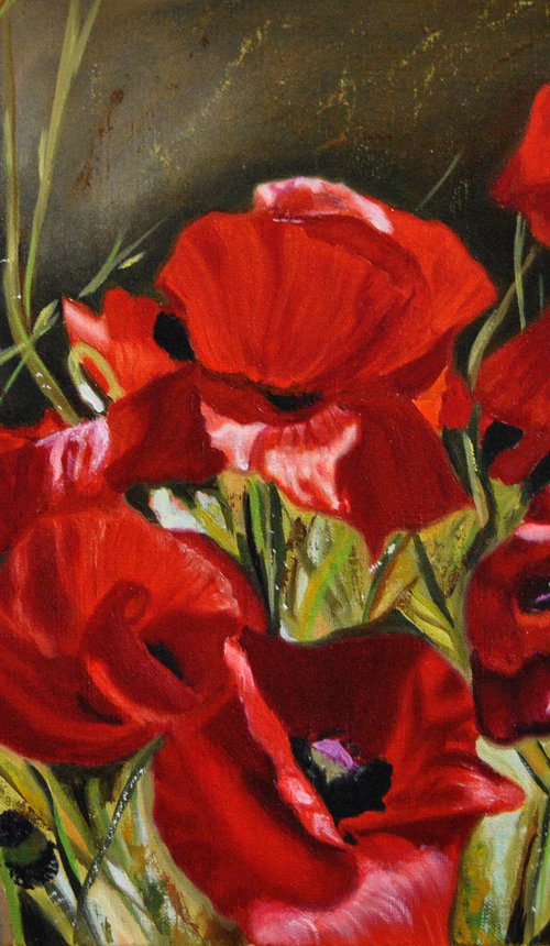 Poppies, Original Oil Painting by Simona Tsvetkova