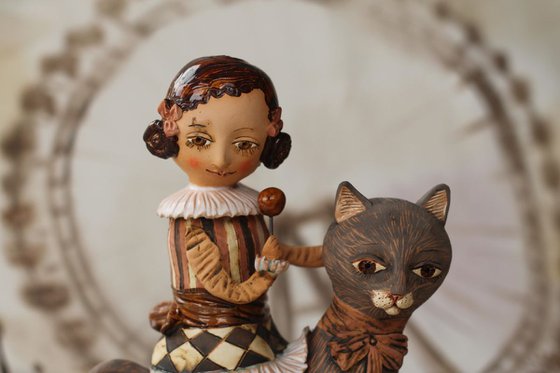 Girl on the cat. From "Le Carousel, Hommage à l'Innocence" project by Elya Yalonetski