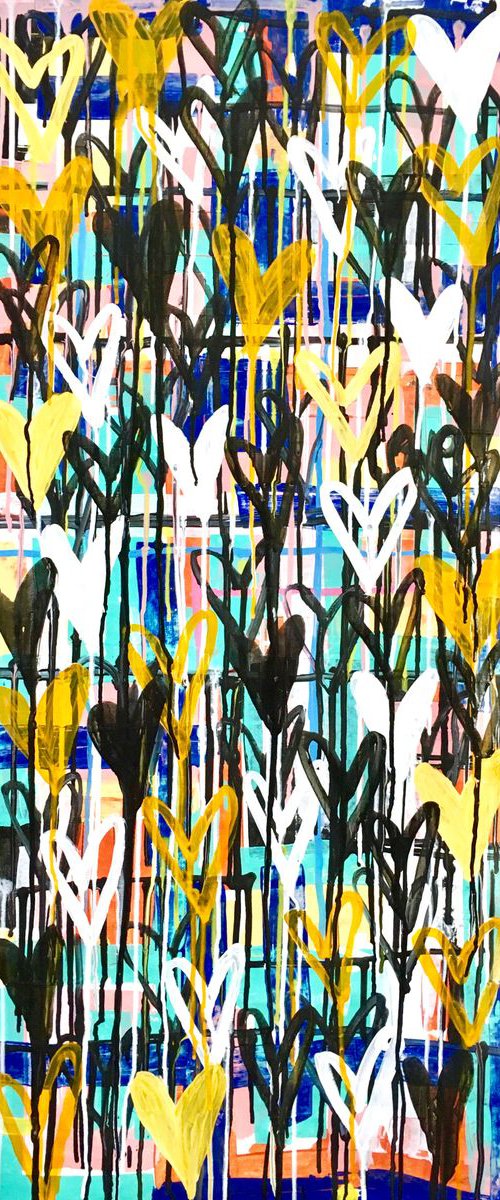 Abstract hearts 1 by Mercedes Lagunas