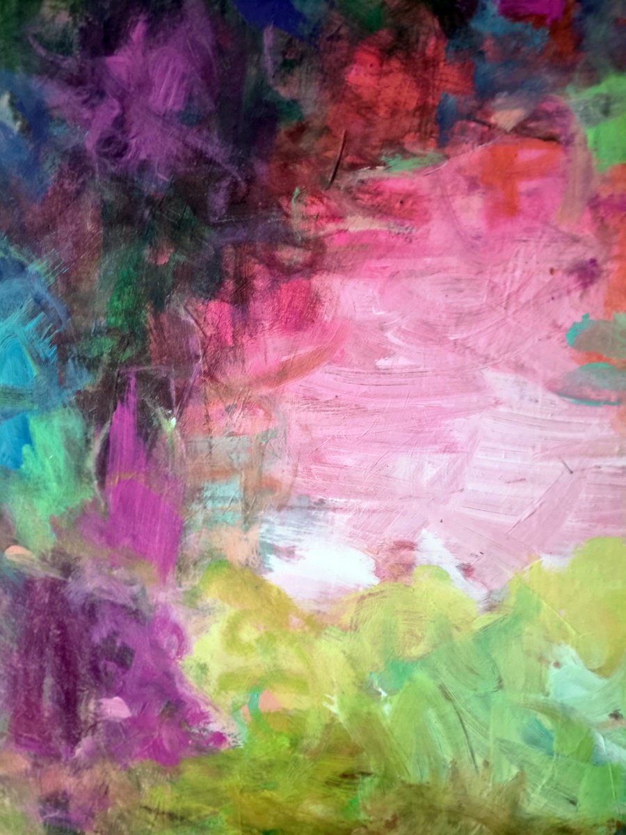 Crimson Garden By Davina Nicholas, 40 X 30, Artwork For Sale On Artfinder