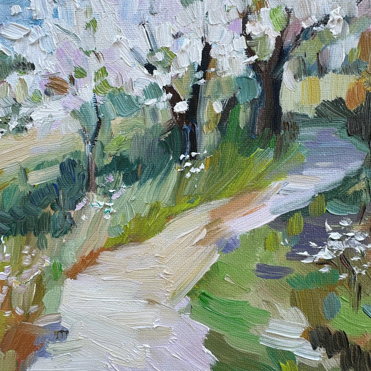 Spring House Landscape By Irina Anis, 12 X 12, Artwork For Sale On Artfinder