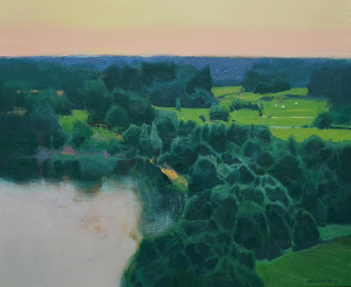 Evening In The Valley By Vytautas Laisonas, 24 X 20, Artwork For Sale On Artfinder