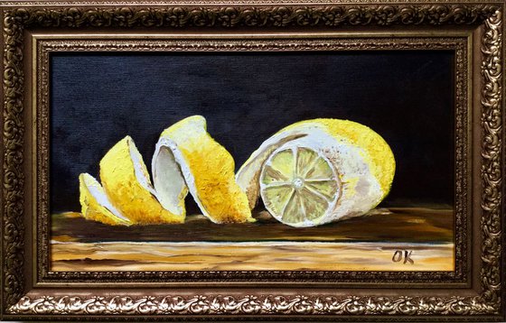 Peeled lemons. Still life