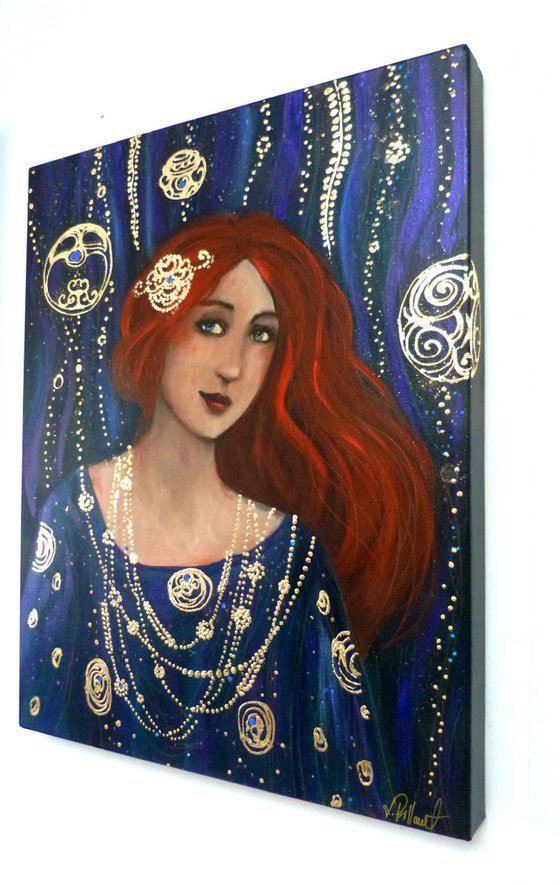 Vienna Blue 40 x 50 cm. a tribute to Klimt