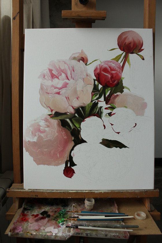 Peonies and buds