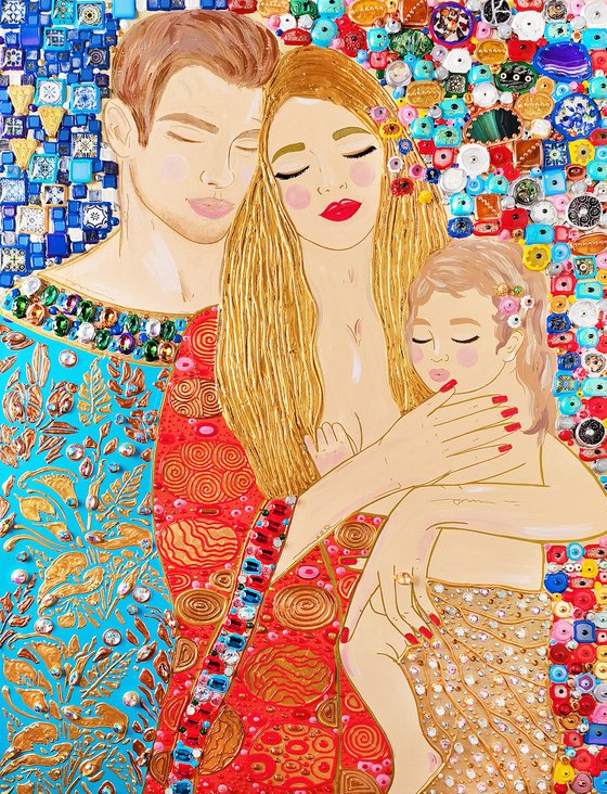 Parents and daughter (NATURAL GEMSTONES & mosaic)