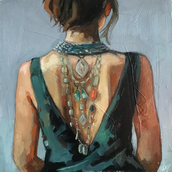 Woman from back  22x22cm