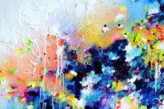 Fresh Moods 46 - Large Gallery Quality Ready to Hang Abstract Painting, Pastel Colors