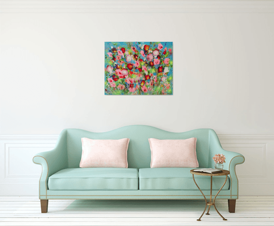 35.5” Spring, Floral Abstract Painting