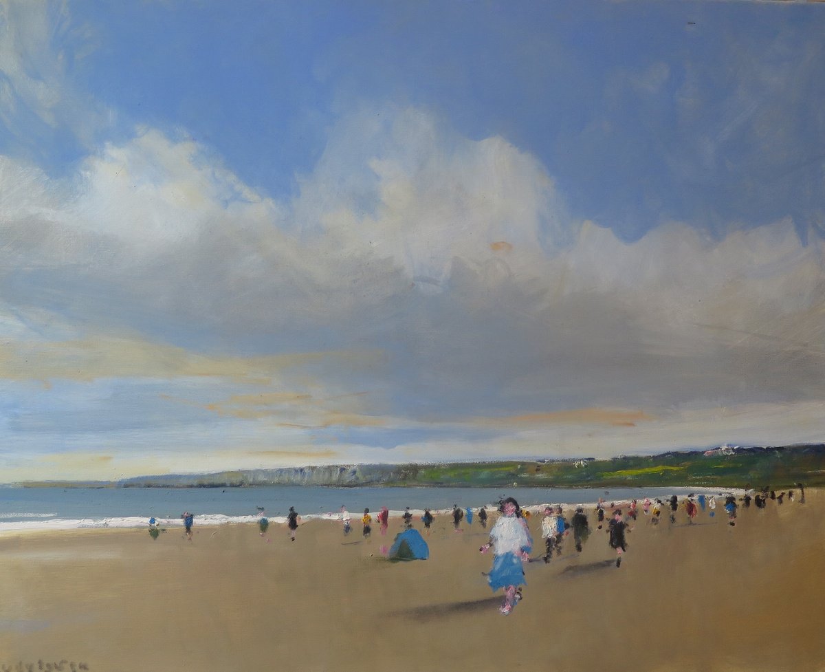 Filey Bay, July 29 By Malcolm Ludvigsen, 30 X 24, Artwork For Sale On Artfinder