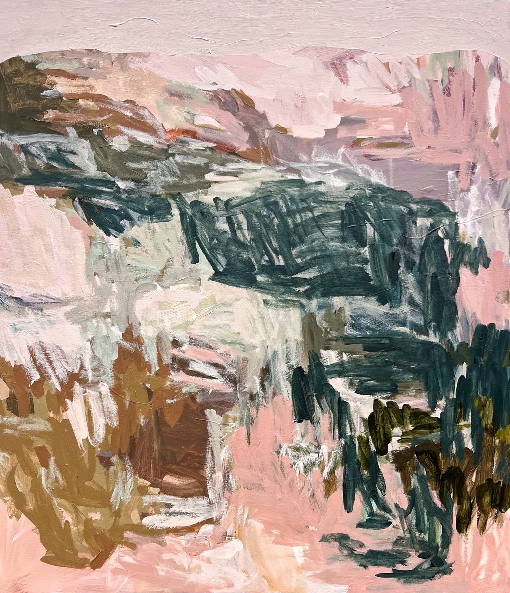 Organic Abstract Acrylic Painting By Claudia Trongmo, 38 X 44, Wuthering Heights, Original Artwork