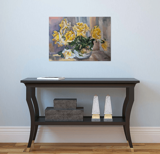 A bouquet of yellow roses