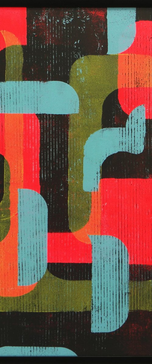 Incl Frame - Art on paper - Fractured Black 5 -  A3 - 31x43CM - Ronald Hunter 21O by Ronald Hunter