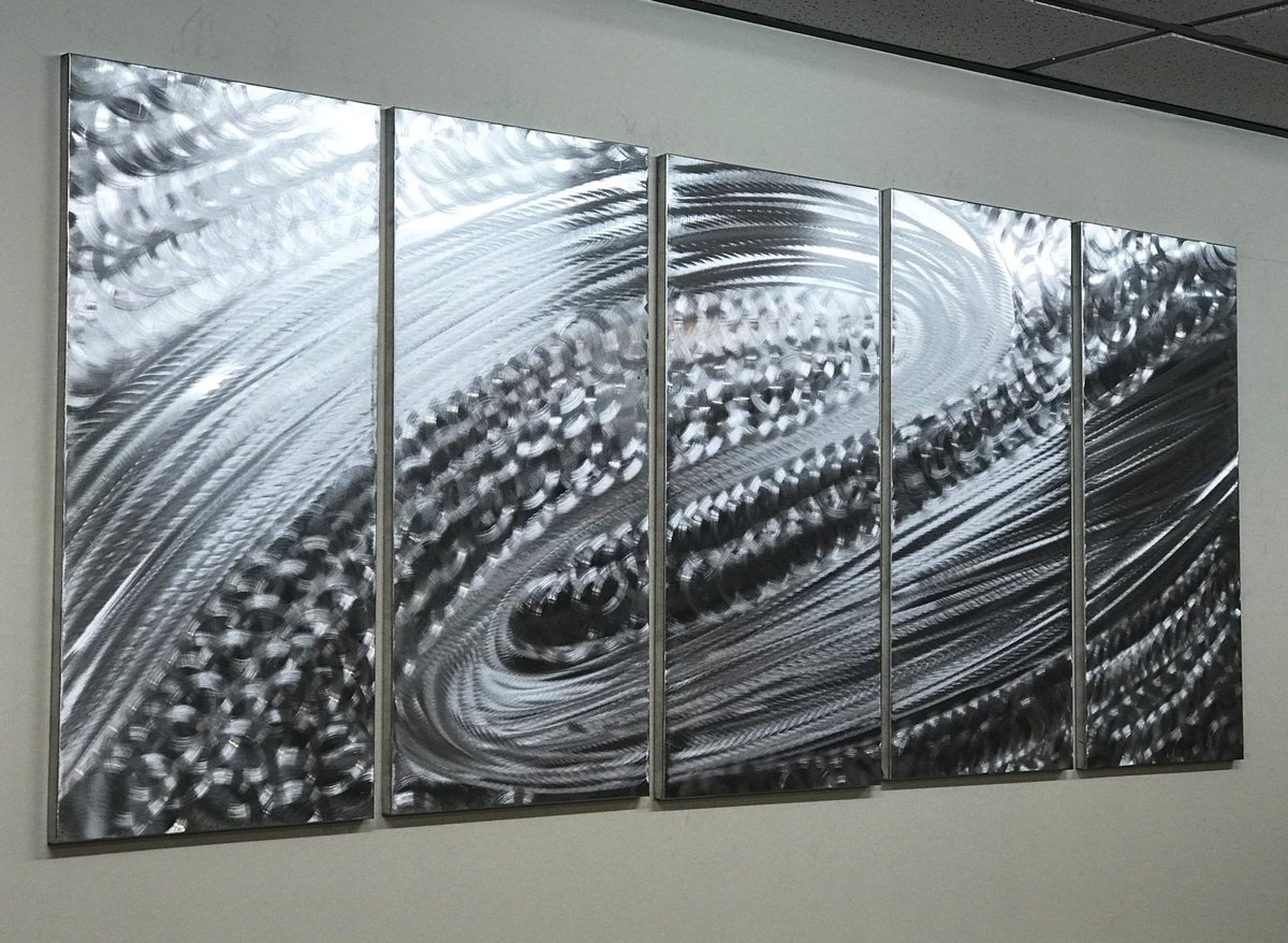 Abstract Sculpture By Dong Su, 64 X 25, Silver Swirl, Original Artwork