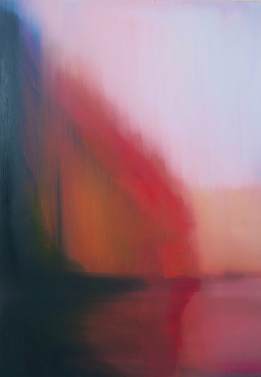 Organic Abstract Oil Painting By Francesca Currie, 20 X 28, Autumnal Lacus I, Original Artwork