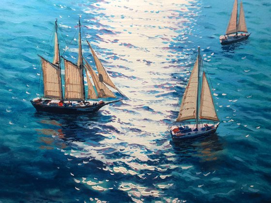 Seascape with Sailboats 35