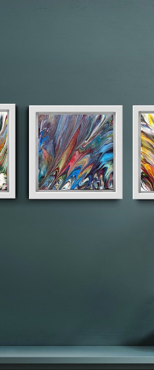 THE ENCHANTED GARDEN | TRIPTYCH | FRAMED by Jenny Tsoneva