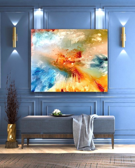 New Age Resurrection- large abstract - 120cm x 100cm