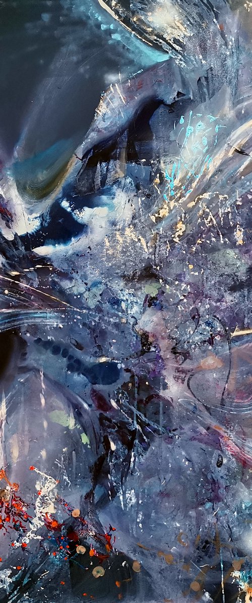 Huge gigantic XXL painting childhood melancholia beautiful colors combination by master O KLOSKA by Kloska Ovidiu