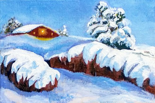 Miniature Winter landscape by Asha Shenoy