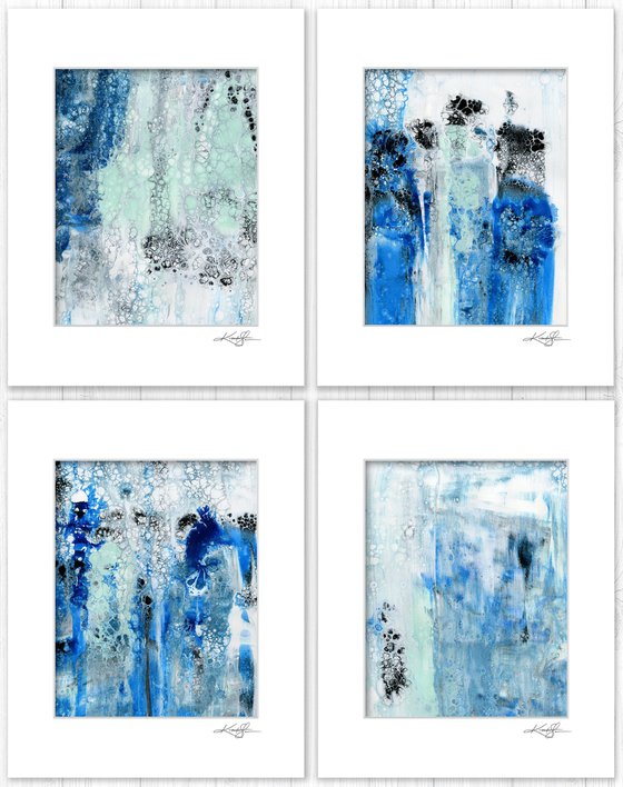 Song Of The Journey Collection 5 - 4 Abstract Paintings in mats by Kathy Morton Stanion