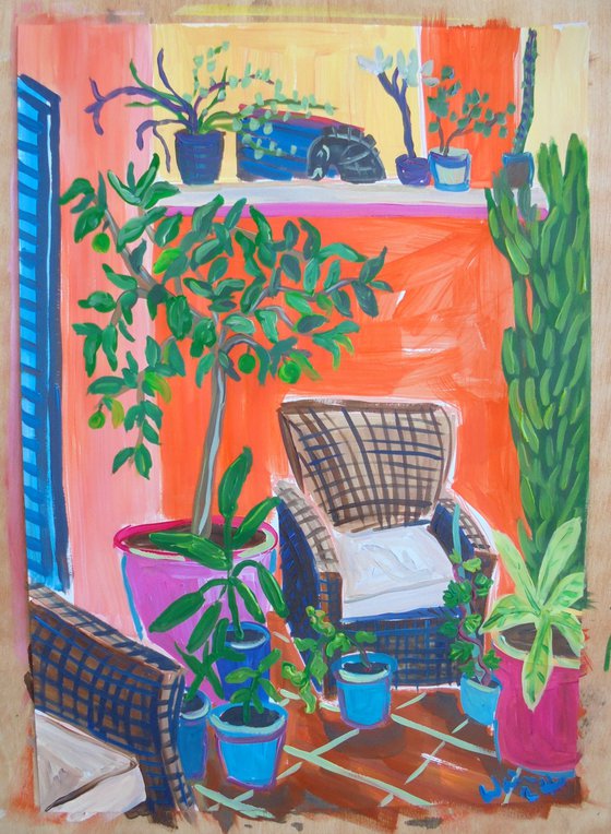 Patio Corner with Orange Tree