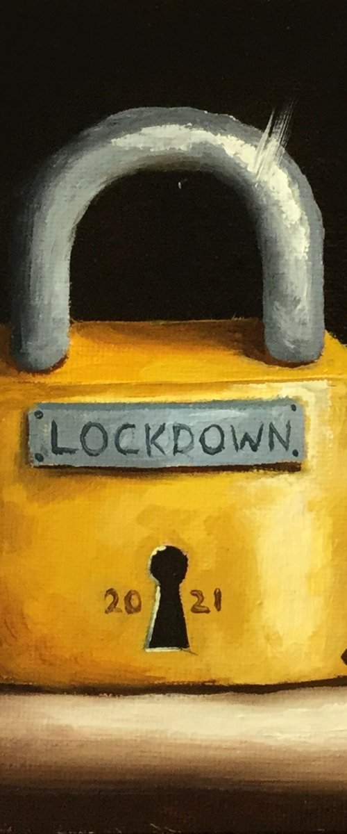 2021 Lockdown Padlock #1still life by Jane Palmer Art