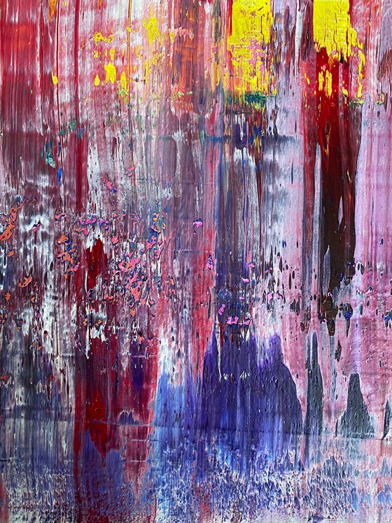 "Cut It Together" - Save As A Series - Original Large PMS Abstract Triptych Oil Paintings On Canvas - 72" x 24"