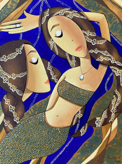 Alluring mermaids| Woman oil painting | Mermaids art | Abstract art (2020) by Kate Kulish