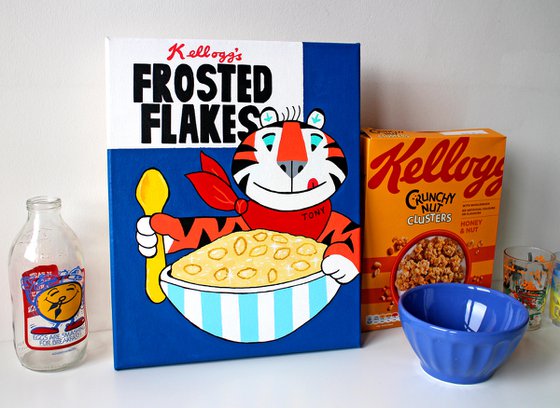 Frosties Vintage Breakfast Cereal Box - Pop Art Painting on Canvas