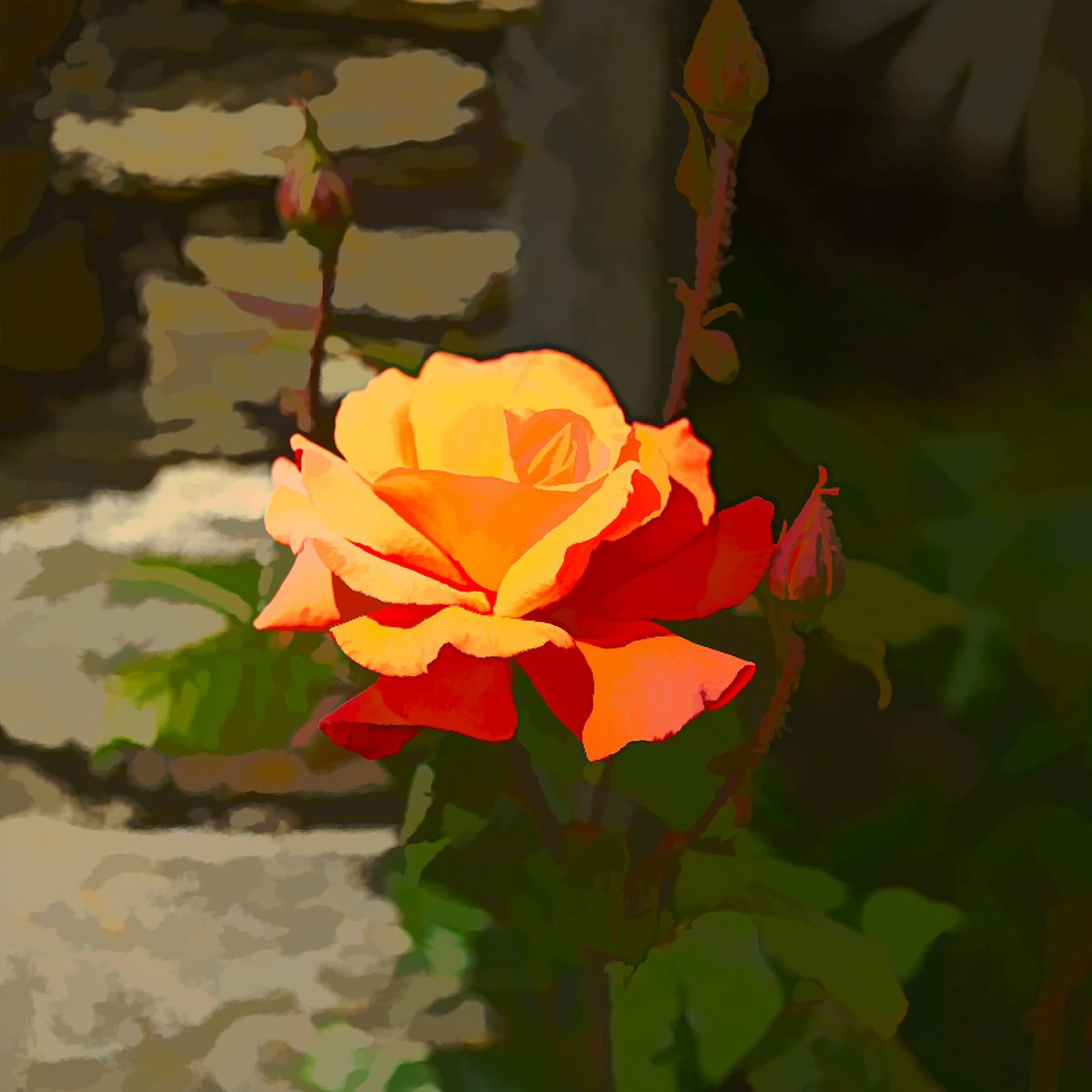 Impressionistic Botanical Photograph By Nick Psomiadis, 43 X 43", Whispers Of Bloom, Original Artwork