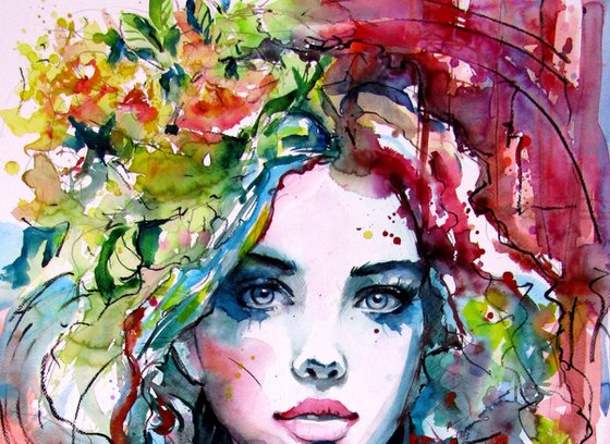 Girl with florals