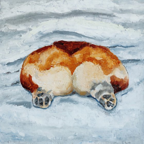 Corgi Painting Original Art Dog Artwork Corgi Butt Wall Art